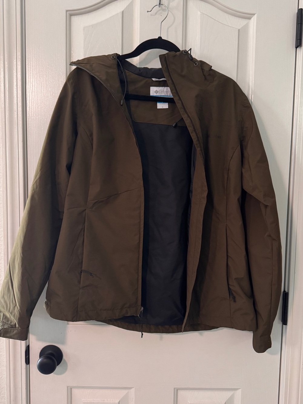 Columbia Women’s Olive Green Hooded Rain Jacket